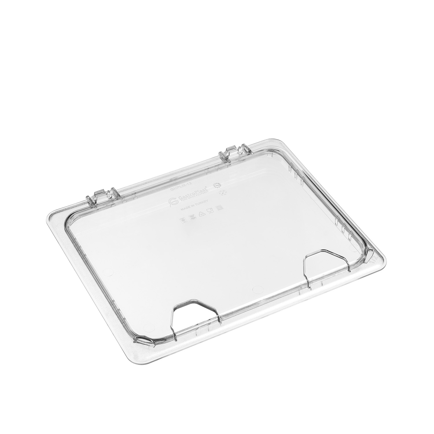 Крышка для гастроем. 1/2 поликарб.прозрач. (-40/+99С) откидная с отверстием для ложки слева (гастроемкость..) GP /1/12/