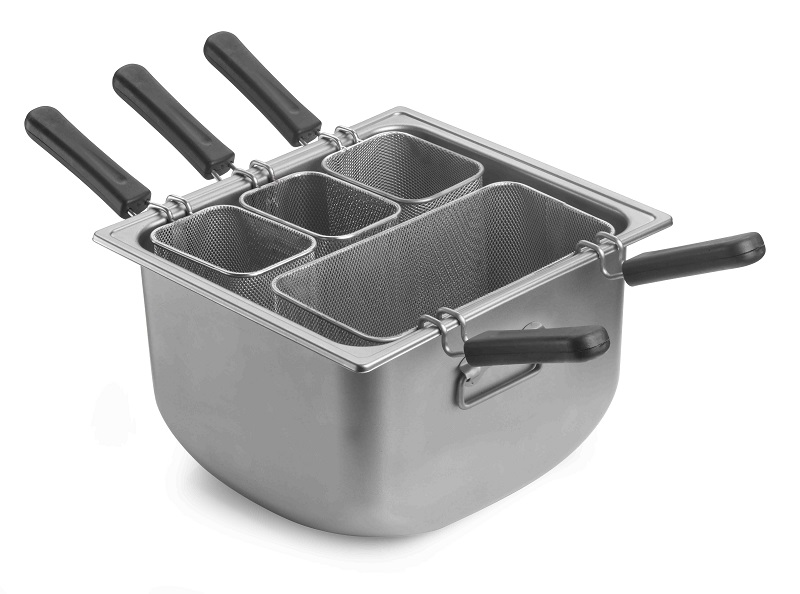 Кастрюля для пасты нерж. с 4 корзинками 38,3*35,4 см. h=23,7 см. 22 л. с крышкой Pinti (3390Q334) /1/ АКЦИЯ