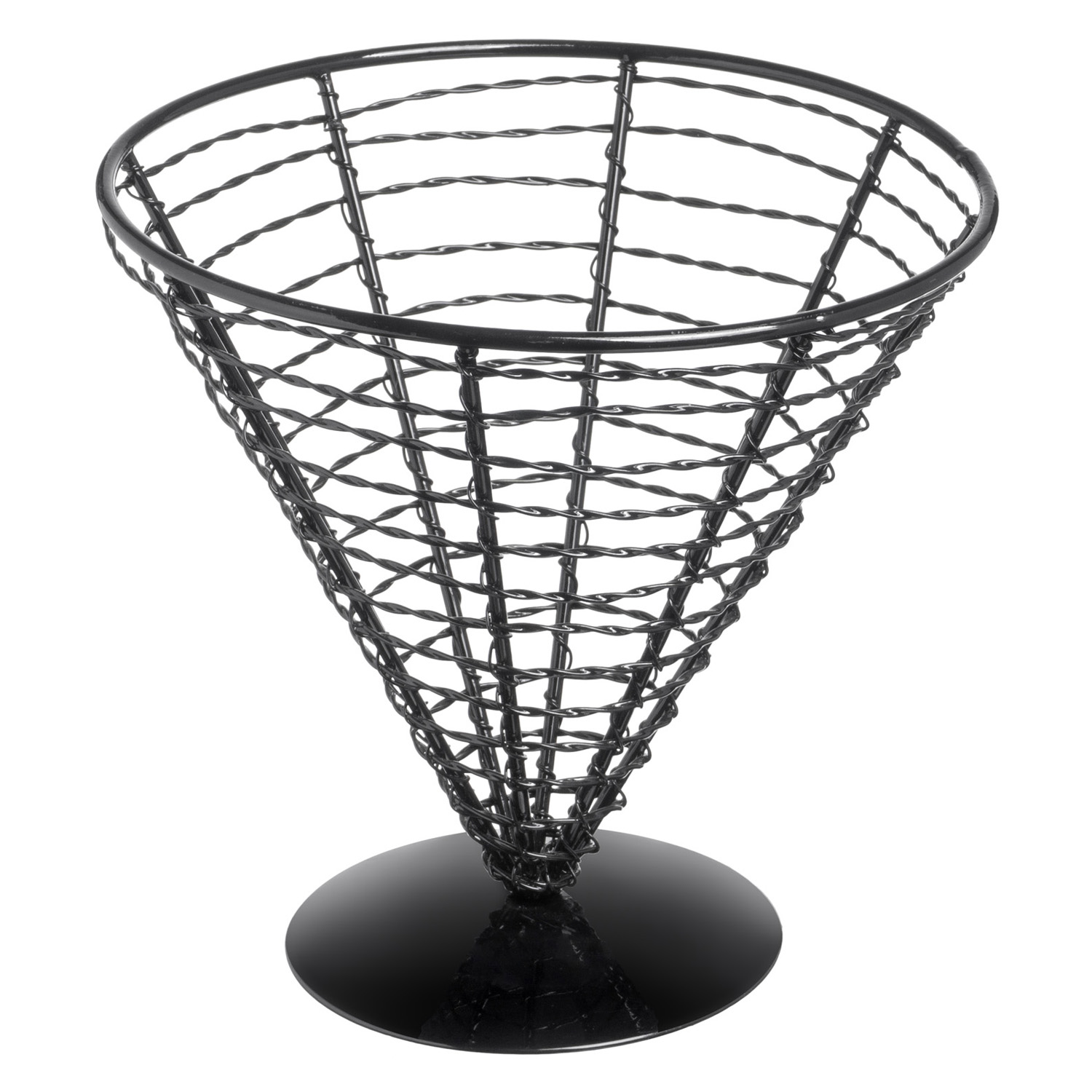 Корзинка для подачи коническая d=180 мм. h=175 мм. 1400 мл. кованное железо, черная MGsteel /1/24/ АКЦИЯ