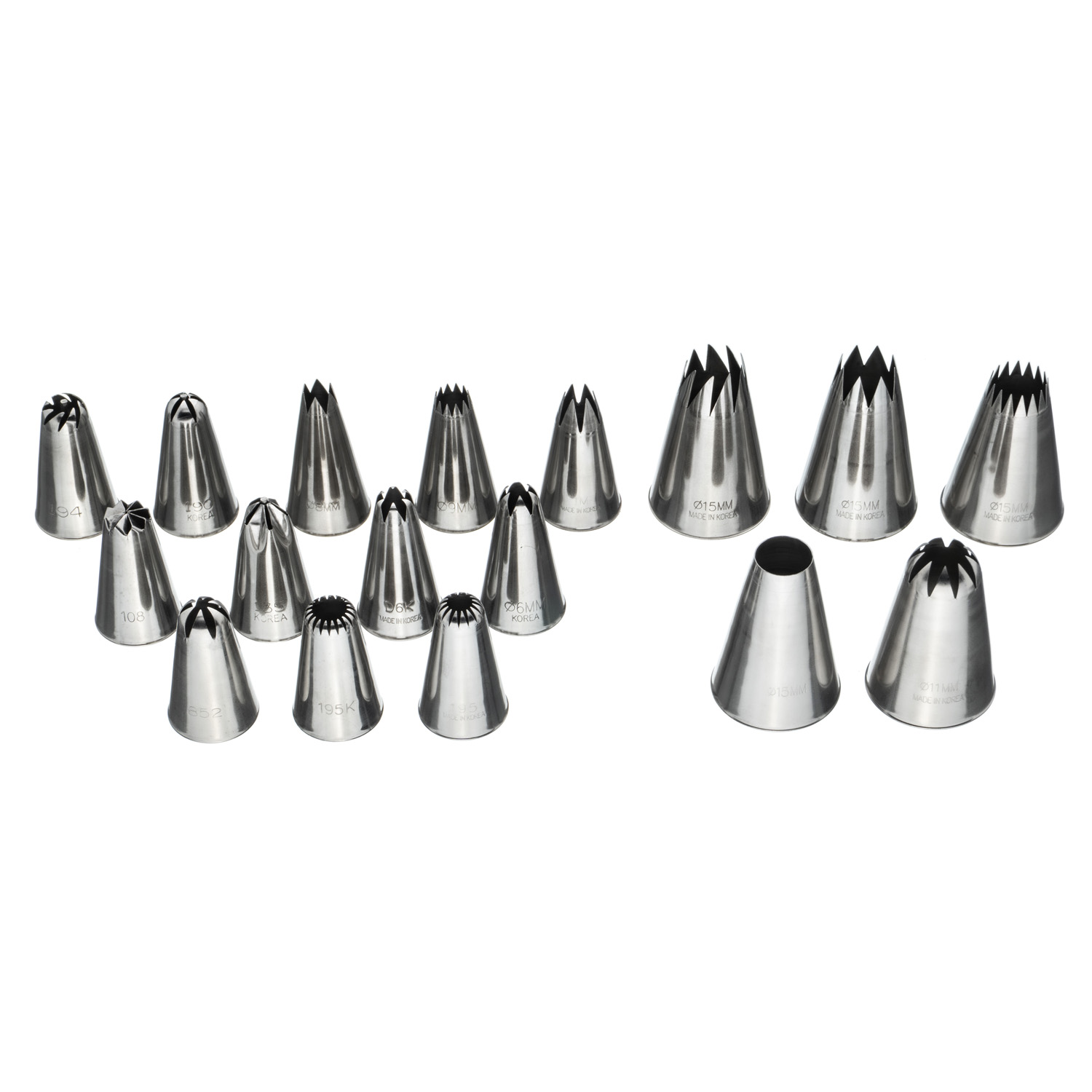 Набор кондитерских насадок 18 шт нерж. для декора капкейков /1/