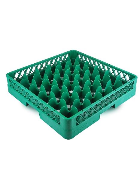 Кассета для бокалов 500*510*100 мм. 36 ячеек 75*75*90 мм. зеленая п/п (BB-36) /1/6/