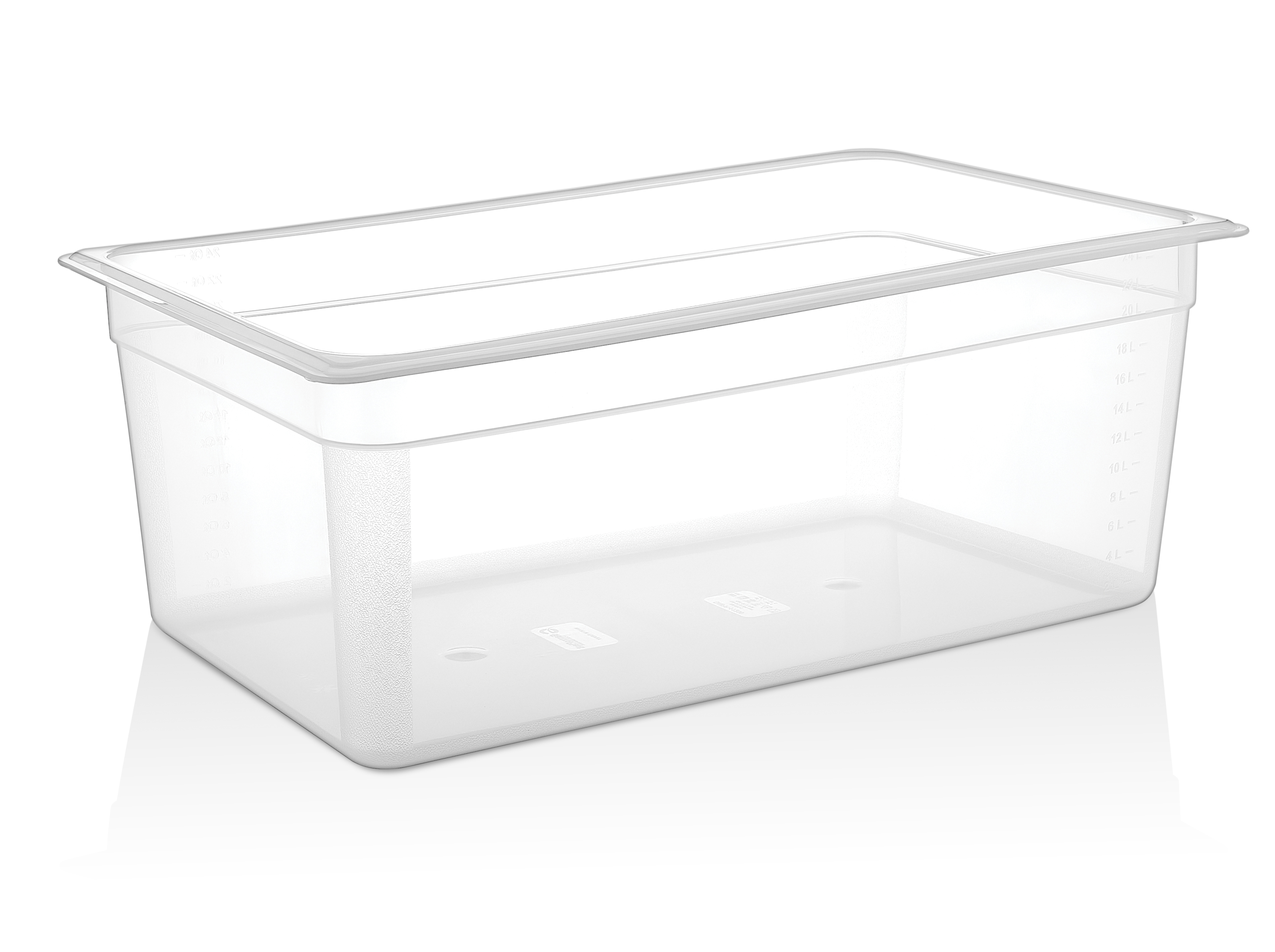 Гастроемкость 1/1 h=200 мм. 530*325 мм. 24 л. п/п прозрачная GP /1/6/