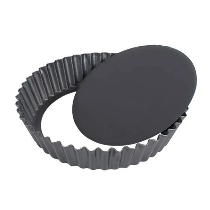 Форма для выпечки d=14 см. h=2,5 см. рифленая съемное дно, сталь с антиприг. покр. MGsteel /1/ АКЦИЯ АКЦИЯ