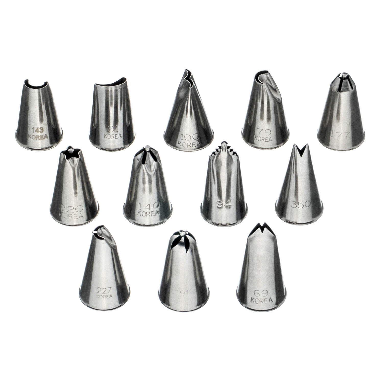 Набор кондитерских насадок 12 шт нерж. для мини-капкейков и пирожных /1/