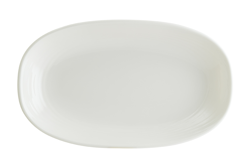 Блюдо овальное 240*140 мм. Белый Луп узкая полоска Bonna /1/12/1164/