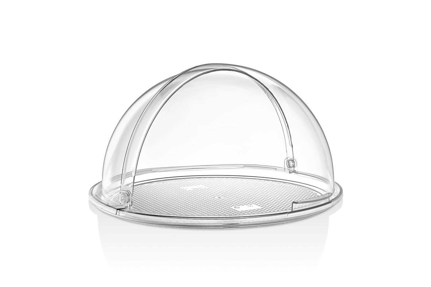 Поднос сервировочный d=38,5 см. поликарбонат, прозрачный, с крышкой Roll-Top GP /1/