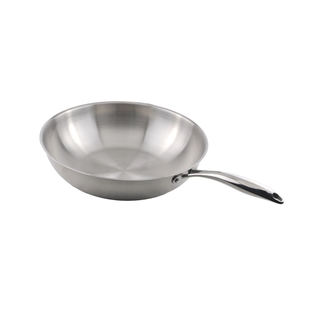 Сковорода Wok d=34 см. h=9 см. 6,65 л. нерж. (индукция) MGsteel /1/