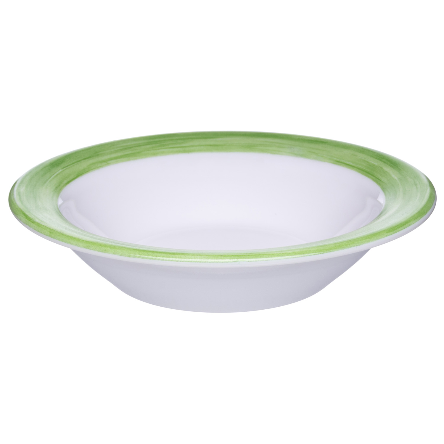 Блюдце d=120 мм. 110 мл. для десерта глубокое зеленый край  Браш /1/6/36/