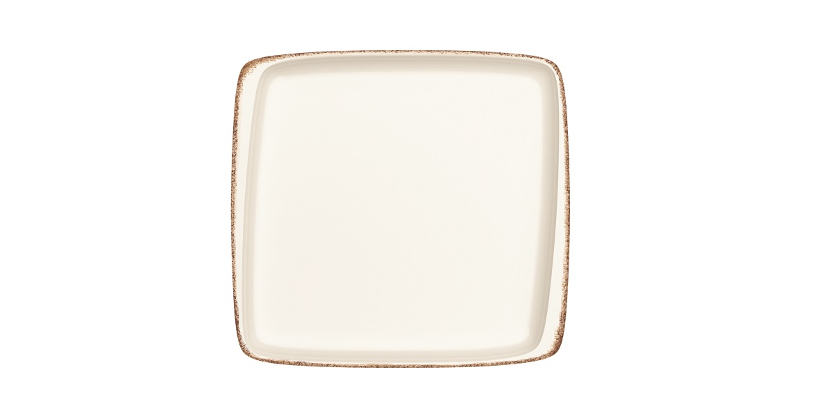 Тарелка прямоуг. 270*250 мм. без полей Ретро коричневый край, форма Мув Bonna /1/6/624/ ВДОХНОВЕНИЕ