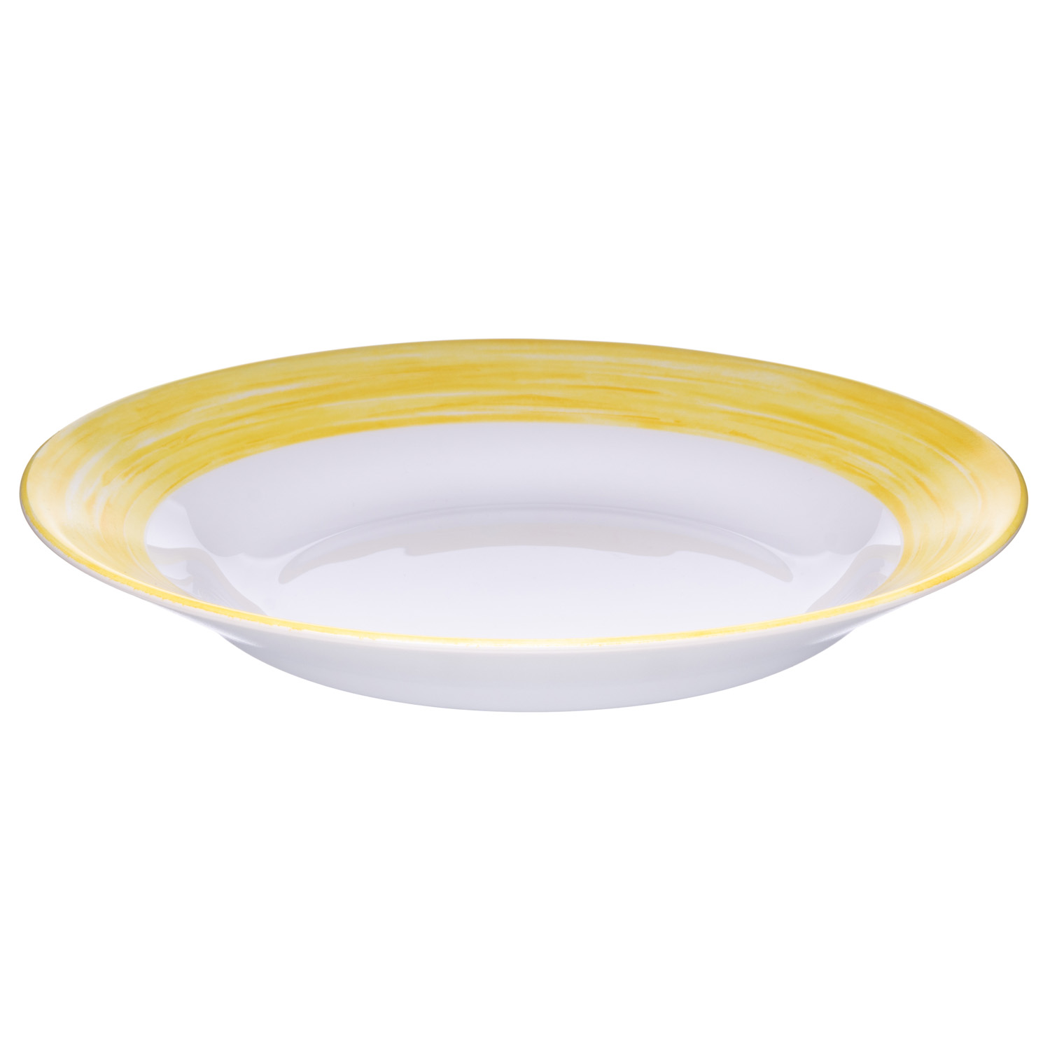 Тарелка d=225 мм. глубокая желтый край Браш /1/24/