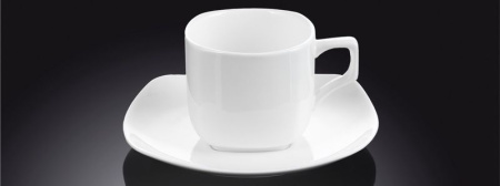 Кофейная пара  90 мл. квадратная Wilmax /6/48/ Кофейная пара  90 мл. квадратная Wilmax /6/48/