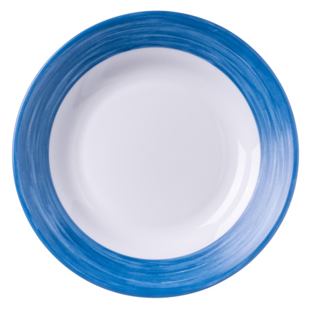 Тарелка d=225 мм. глубокая синий край Браш /1/6/24/ АКЦИЯ