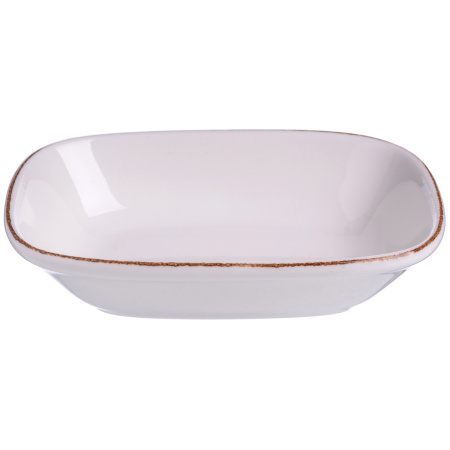 Салатник 140*100 мм. 160 мл. h=35 мм., касалетка Ретро коричневый край, форма Гурмэ Bonna /1/12/2040/ ВДОХНОВЕНИЕ