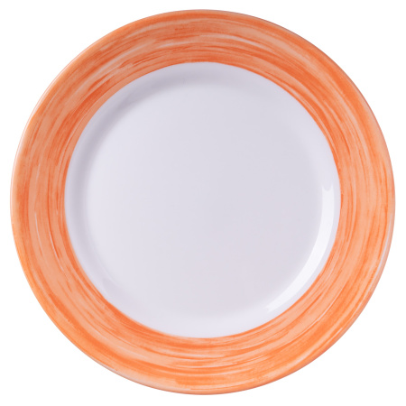 Тарелка d=254 мм. оранж. край Браш (P3949) /1/6/24/