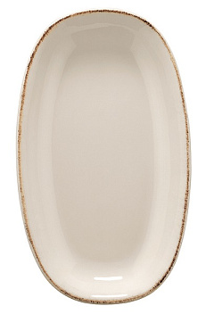 Блюдо овальное 240*140 мм. Ретро коричневый край, форма Гурмэ Bonna /1/12/1164/ ВДОХНОВЕНИЕ