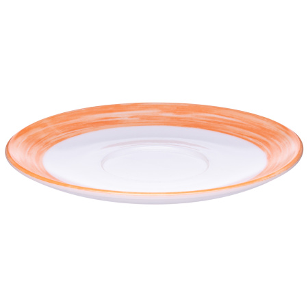 Блюдце d=140 мм. оранж. край Браш (чашка 37300) /1/6/48/ АКЦИЯ