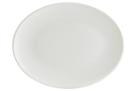Блюдо овальное 360*280 мм. Белый Луп узкая полоска Bonna /1/6/348/