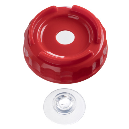 Емкость для соуса 1000 мл. d=75 мм. h=257 мм. c 2 крышками, с силик. носик. широкая прозрачная, крышки красные GP /1/96/ ВДОХНОВЕНИЕ