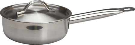 Сотейник  1,3 л. нерж. d=14 см. h=8,5 см. с крышк. тройн дно (индукция) MGsteel /1/