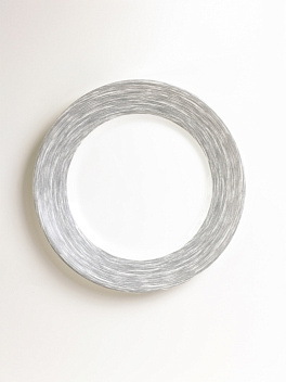 Тарелка d=254 мм. серый край Браш /1/6/24/ АКЦИЯ