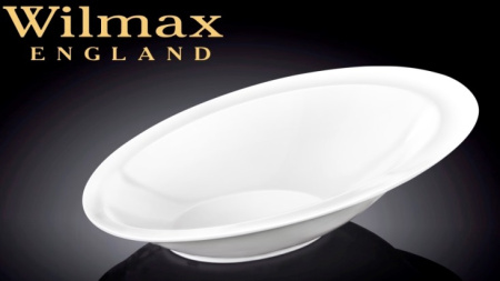 Салатник овальный 210*145 мм. 150 мл. h=25/55 мм. скошенный край Wilmax /1/4/48/