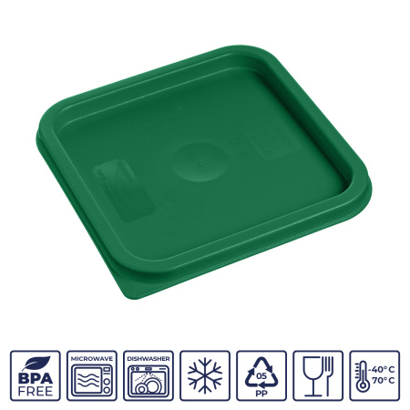 Крышка для контейнера для продуктов квадратная 190*190 мм. зеленая, п/п (контейн. 76699, 76700) GP /1/12/
