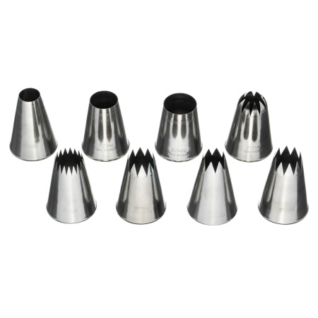Набор кондитерских насадок  8 шт нерж. для больших меренг и кремовых шапочек /1/