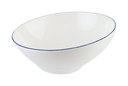 Салатник d=180 мм. 450 мл. h=50/82 мм. скошенный край Ретро синий край, форма Ванто Bonna /1/6/516/ ВДОХНОВЕНИЕ