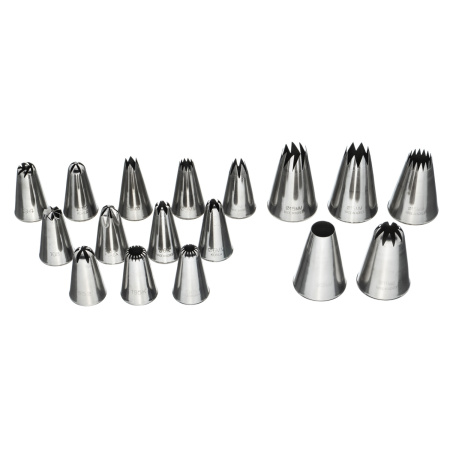 Набор кондитерских насадок 18 шт нерж. для декора капкейков /1/