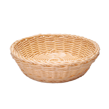 Корзина для хлеба круглая d=22 см. h=6 см. бежевая полиротанг MGprof /1/50/ Корзина для хлеба круглая d=22 см. h=6 см. бежевая полиротанг MGprof /1/50/