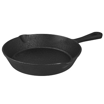 Сковорода порц. d=18,5 см. h=4 см. 0,85 л. чугун. с лит. ручкой /1/