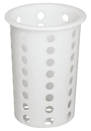 Подставка для столовых приборов (стакан) d= 95 мм. h=130 мм. перфор. белый, пластик MGprof /1/17/