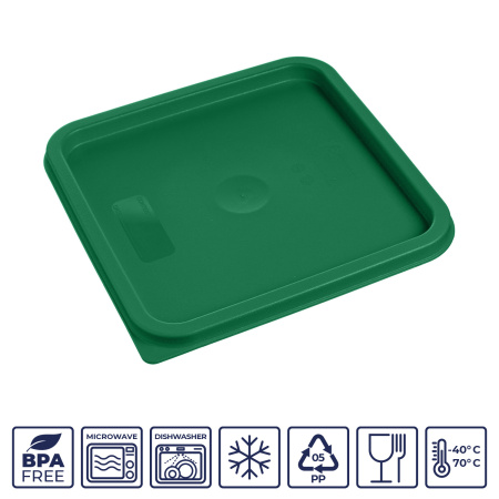 Крышка для контейнера для продуктов квадратная 230*230 мм. зеленая, п/п (контейнер 76701, 76702) GP /1/12/