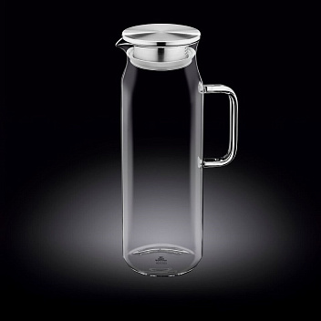 Кувшин 1,5 л. d=90 мм. h=285 мм. с крышкой  + сетка нерж Термостекло Wilmax /1/18/