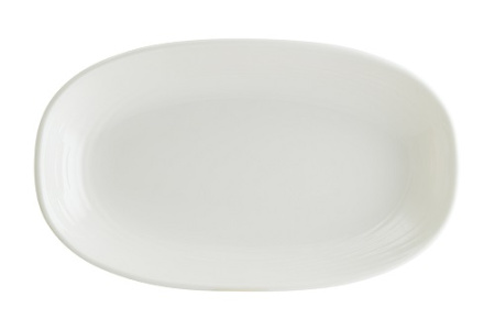 Блюдо овальное 150*85 мм. Белый Луп узкая полоска Bonna /1/12/3168/