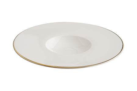 Тарелка для пасты d=300 мм. 220 мл. Золотая линия, форма Нит, тонкий край Bonna /1/6/ ТП