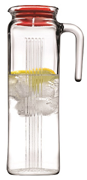 Кувшин 1,3 л. d=78 мм. h=270 мм. с красной крышкой Фриго /6/216/