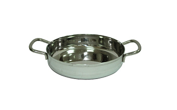 Сковорода порц. d=15 см. h=3,5 см. 0,56 л. нерж. глубокая с 2 ручками MGsteel /1/12/