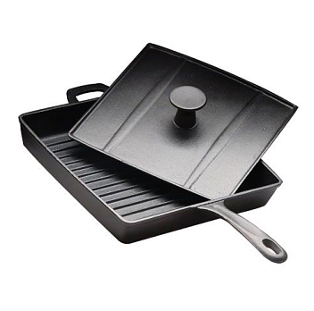 Сковорода 27*27 см. h=4 см. чугун, для цыплят табака с 2 ручками /1/6/ Сковорода 27*27 см. h=4 см. чугун, для цыплят табака с 2 ручками /1/6/