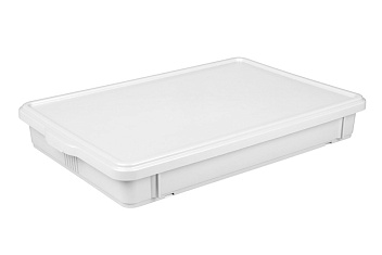 Контейнер для теста 650*430*80 мм. (-20/+70) прямой, сплошной, белый, полипропилен, с крышкой /1/2/ Контейнер для теста 650*430*80 мм. (-20/+70) прямой, сплошной, белый, полипропилен, с крышкой /1/2/