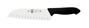 Нож японский Santoku 180/300 мм. с бороздками, черный HoReCa Icel /1/6/