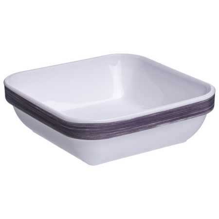 Салатник квадр. 110*110 мм. 200 мл. h=37 мм. сиреневый край штабелир. Браш /1/6/24/ АКЦИЯ