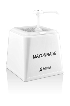 Диспенсер для соуса 225*210 мм. h=225 мм. 2,5 л. с дозатором (25 мл), п/п, белый GP /1/ Диспенсер для соуса 225*210 мм. h=225 мм. 2,5 л. с дозатором (25 мл), п/п, белый GP /1/