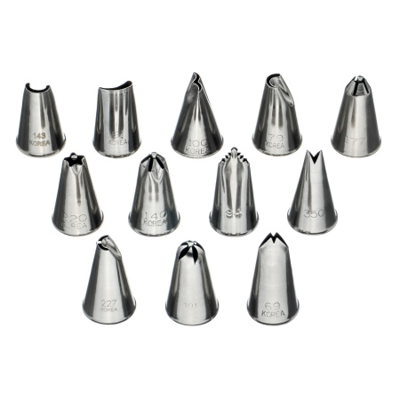 Набор кондитерских насадок 12 шт нерж. для мини-капкейков и пирожных /1/