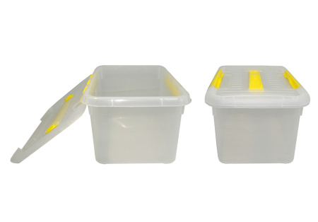 Контейнер для продуктов прямоуг.  8,0 л. 30*23*16,5 см. с ручкой, с желтым зажимом MGprof /1/25/
