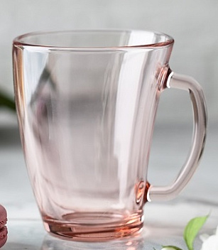 Кружка 320 мл. d=90 мм. h=110 мм. розовая Шейп  /1/6/912/