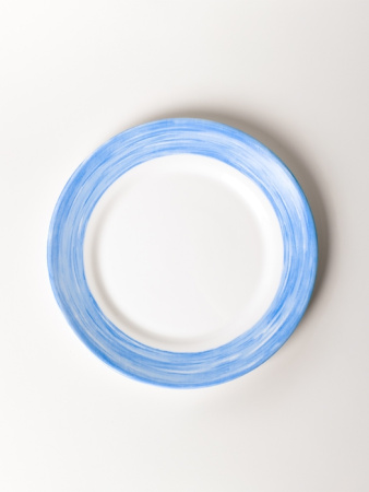 Тарелка d=254 мм. голубой край Браш /1/6/24/