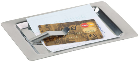 Подносик для денег 17*11 см. с зажимом нерж. APS /1/60/ Подносик для денег 17*11 см. с зажимом нерж. APS /1/60/