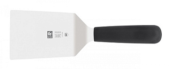 Лопатка 27,5 см. изогнутая раб. часть 11*9 см. нерж. широкая с пластик. ручкой, черная Icel /1/6/