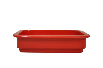 Гастроемкость 1/4 h= 65 мм. 265*162 мм. 1,7 л. фарфор красная Pillivuyt /1/